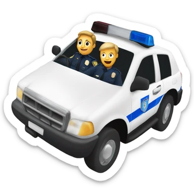 Cop car with people in it sticker