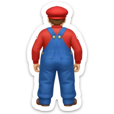back view of super mario with huge massive buttcheeks  sticker