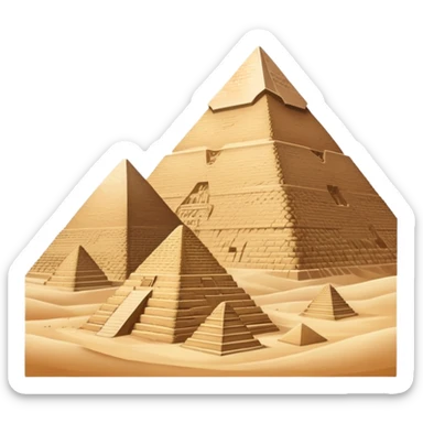 Egyptian Pyramids with muted sandy colors, not bright sticker