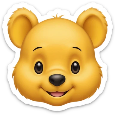 make a cute winee the pooh emoji only one pair of eye brows and only the face no body and no shirt and no being naked no fair sticker