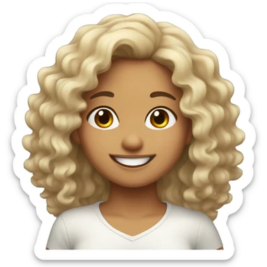 cute mexican girl with wavy hair smiling  sticker