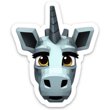 Minecraft Black Jiraffe Head With Diamond Unicorn Horn and Lazer Eyes sticker