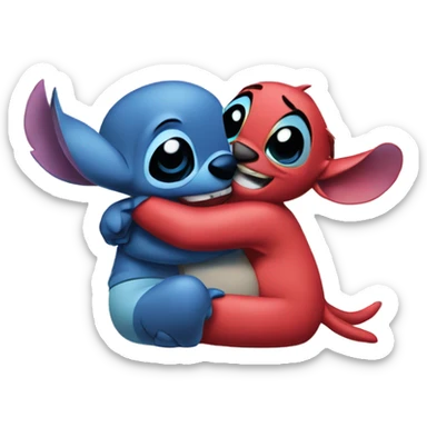 Stitch hugging Lilo sticker