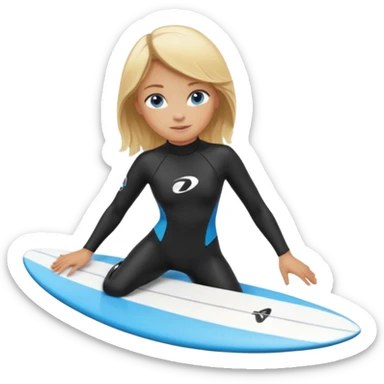 girl is surfing sticker