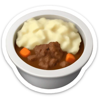 bowl of mashed potatoes beef stew sticker