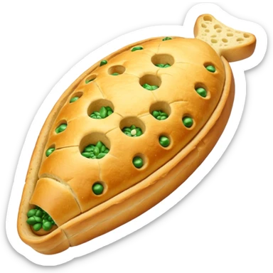 a space ship, except it is garlic bread sticker