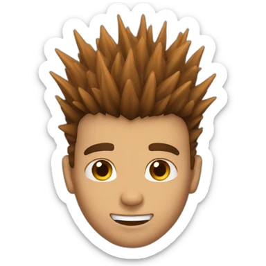 Brown guy spiky hair ripped sticker