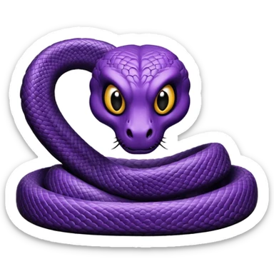 purple snake with a scary, menacing expression, simple and bold, inspired by the style of the spider emoji sticker