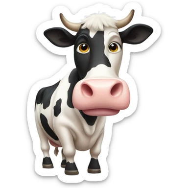 Cow wearing socks  sticker