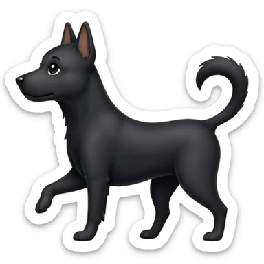 Black Dog Dancing standing sticker