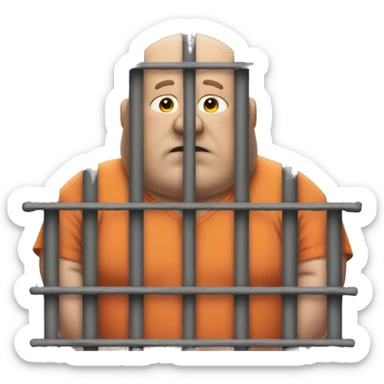 Fat man in jail sticker