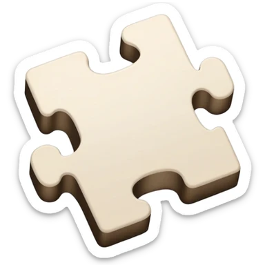 single puzzle piece in a neutral color, representing a flexible or undefined category. sticker