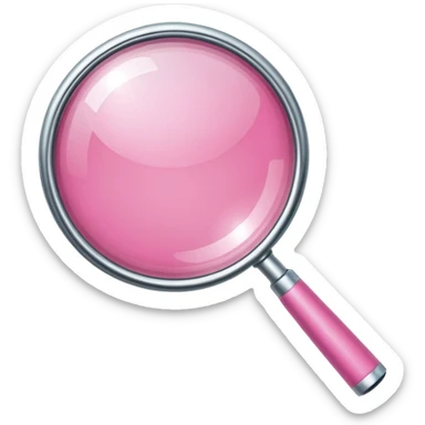 Pink magnifying glass  sticker