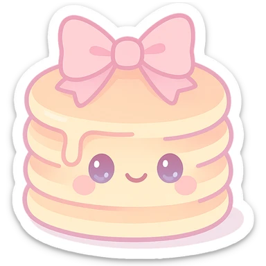 aesthetic pancake, girly, soft gradients, bows, dreamy and whimsical sticker