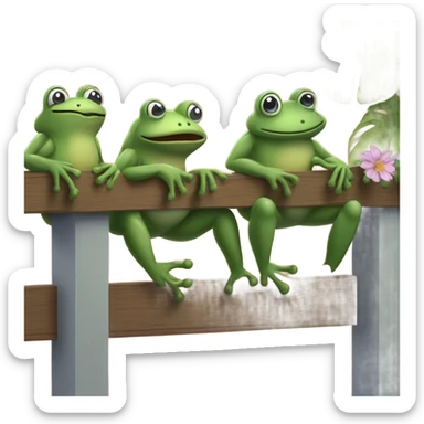 Frogs on a porch sticker