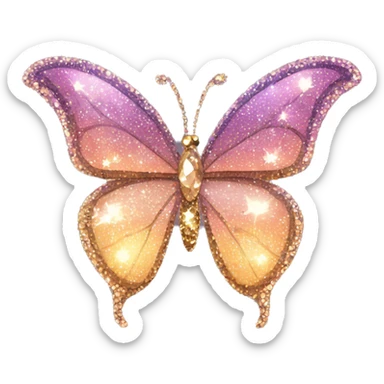 Glittery Starry Gemstone Butterfly sticker