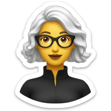 Femme blanche avec col roulé noir et lunettes de soleil noir sticker