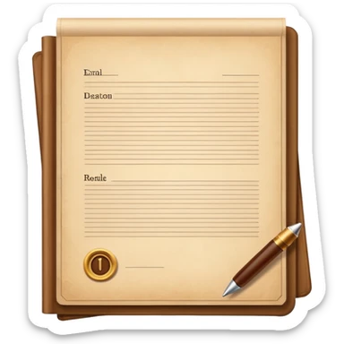 realistic documents with title page sticker