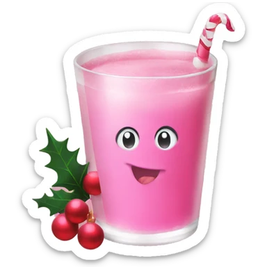 pink christmas christmas drink sticker