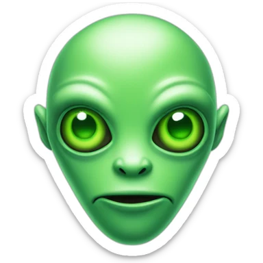 green alien with 3 eyes sticker