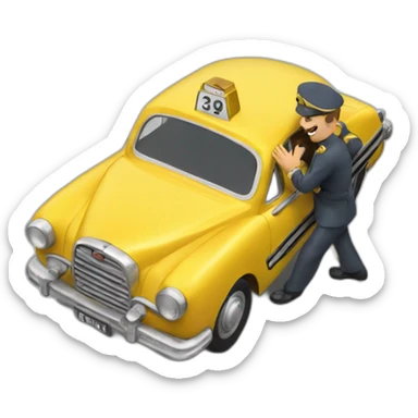 Francisco Franco stopping a taxi sticker