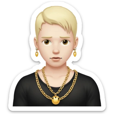 Naked big boobs and nipples with gold chain peirced to the other nipple close up sticker