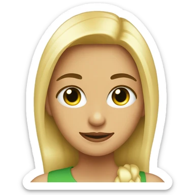 Chica rubia y ojos verdes saltando  sticker