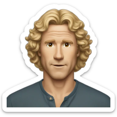 will ferrel long blonde hair sticker