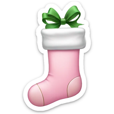  light pink Christmas stocking with bow sticker
