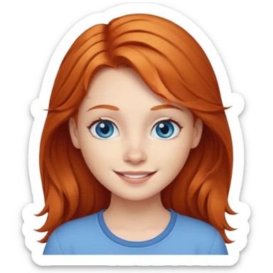 smiling ginger haired girl with blue eyes sticker