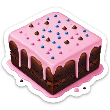 ultra realistic brownie with pink icing sticker
