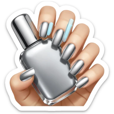 chrome acrylic nails sticker