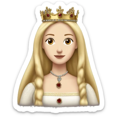 Queen Jane tudor England long blonde hair crown sticker