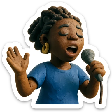singing black girl sticker