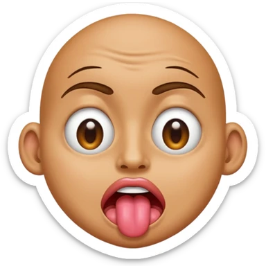 Rolled eyes with tongue out sticker