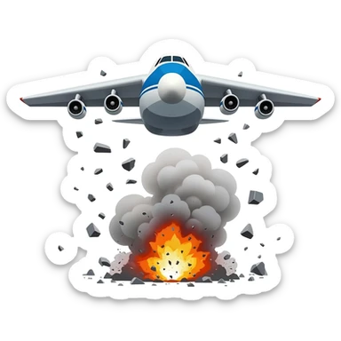 ✈️Head-on collision of planes✈️ iki dev antonov an-225 kafa kafaya çarpışıyor🔥💥💥🔥💥 sticker