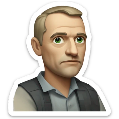 A modern cubist portrait of the Latvian modern artist Niklāvs Strunke sticker