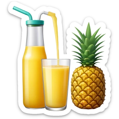 Pineapple juice bottle sticker