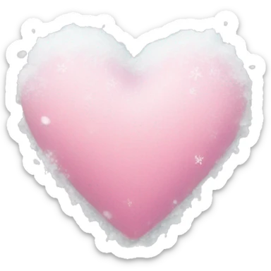 pink heart with snow sticker