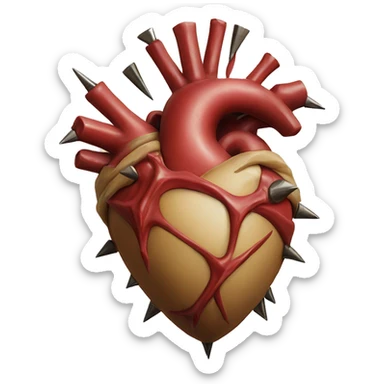 middle ages anatomical heart with spikes  sticker