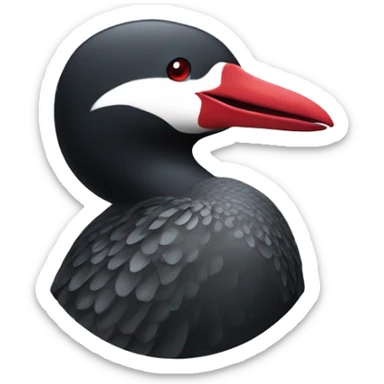 a minnesota loon with red eyes sticker