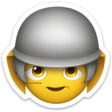 yellow emoji face wearing a fitted sticker