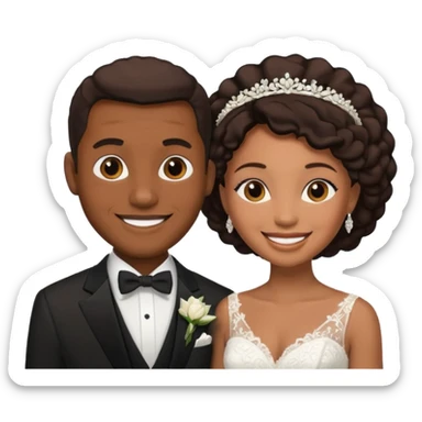 need an image of an african american wedding couple sticker