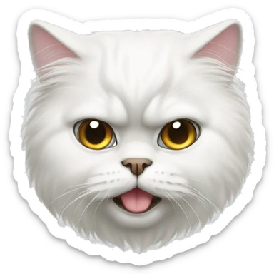 white persian cat with one crying eye sticker