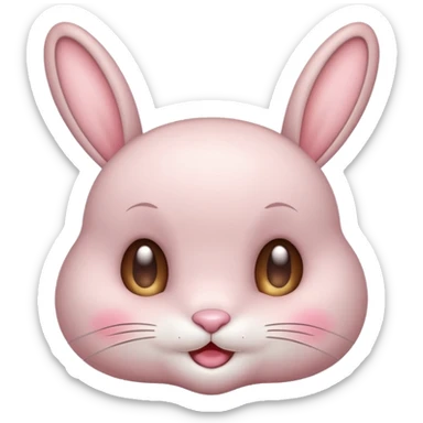 lovely innocent bunny emoji winking with sparkling eyes and soft blush cute pure sticker