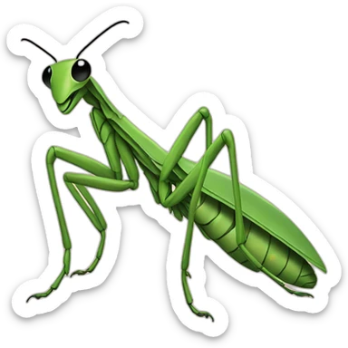Mantis using computer sticker