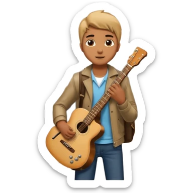 Rider with guitarcase,Metro Riders, inside metro train, no transparent, with background,full image , negative transparent, positive background. sticker