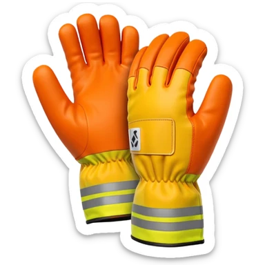 thick work gloves with reinforced palms, construction safety equipment, 3D emoji style sticker