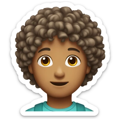 boy with fade and curly hair sticker