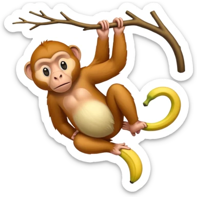 long banana-like dangling nose proboscis monkey sticker
